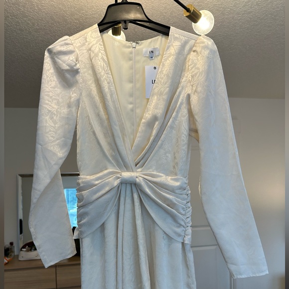 LPA Jacquard Satin Dress in Ivory - Picture 6 of 6